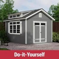 Wood Storage Shed with 10′ Peak and Double Doors - Image 3