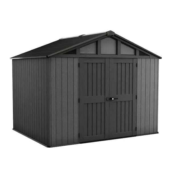 Heavy-Duty Resin Storage Shed with Wood-Look Finish
